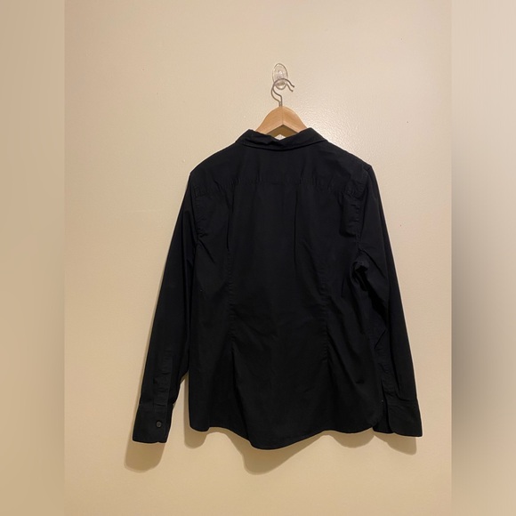 J. Crew Black cotton Slim fit Black Blouse. Size 6 . Style AW236 - Picture 3 of 7
